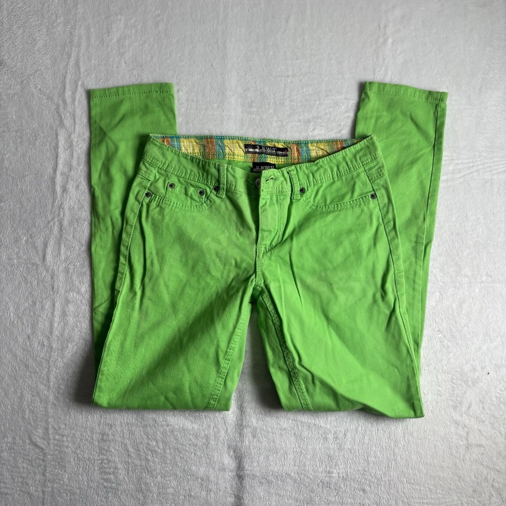 Y2K 2 BW/U To Be With You Jeans Green Women's Size 9 Waist 31" x 31" Inseam